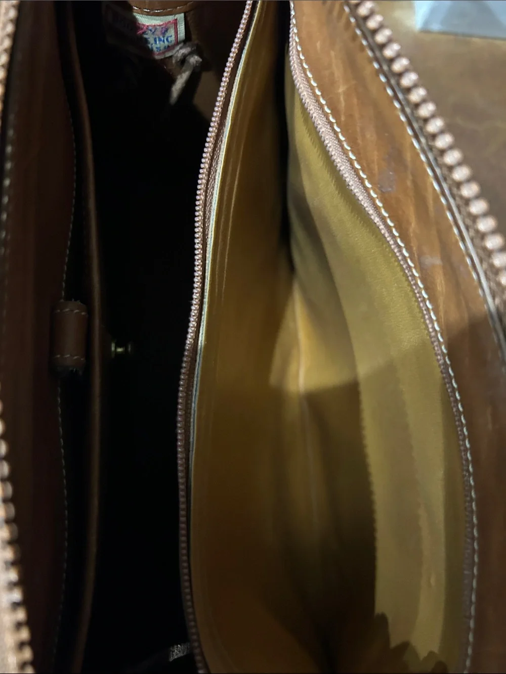 Dooney & Bourke Vintage Taupe and Tan Leather Satchel
